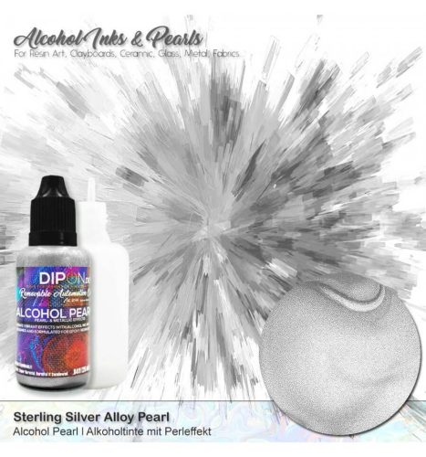 Dipon Alcohol Pearl Ink - ezüst, 25 ml