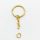 Fém kulcskarika lánccal - 25 mm, arany, 5 db