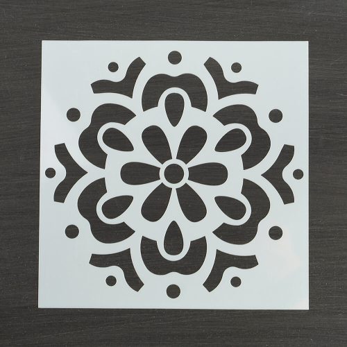 Festősablon (stencil) - Flóra, virág mandala minta