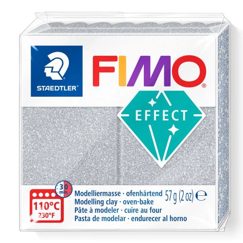 FIMO Effect süthető gyurma - csillámos ezüst, 57 g
