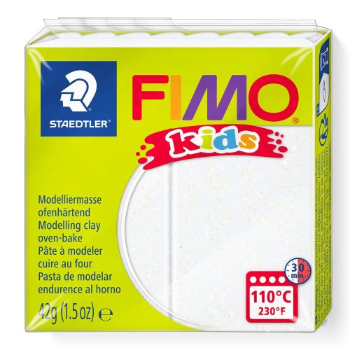 FIMO Kids süthető gyurma - csillámos fehér, 42 g