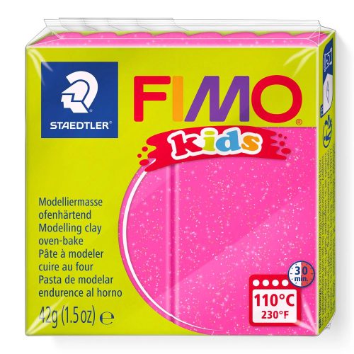 FIMO Kids süthető gyurma - csillámos pink, 42 g
