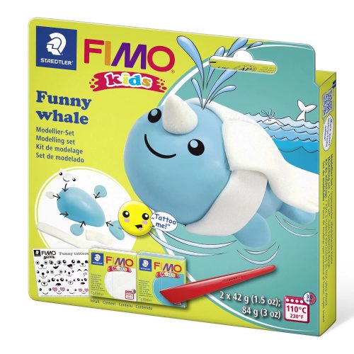 FIMO Kids kreatív süthető gyurma készlet - 2 x 42 g, vicces bálna