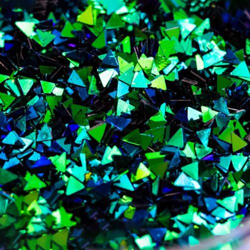 Dipon 3D glitter (csillám) - kék-zöld színátmenetes háromszög, 5 g