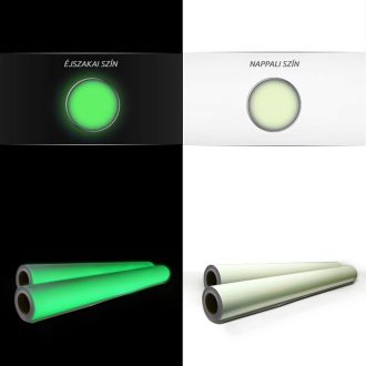   Foszforeszkáló öntapadó fólia - neonzöld, PET, 120cm széles