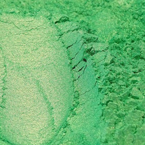 Gyöngyház hatású mica pigment por - aranybambusz zöld, 45g