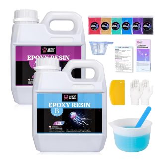   Let's Resin epoxi öntőgyanta készlet - 2,4 l, munkaeszközökkel, pigmentekkel