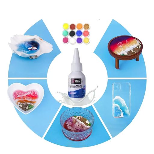 Let's Resin epoxi öntőgyanta tengerpartkészítő szett - 500 ml, öntőformákkal, sok dekorral!