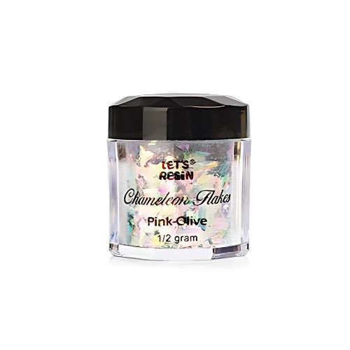 Let's Resin kaméleon effekt pehely - pink-oliva, Luxury Edition