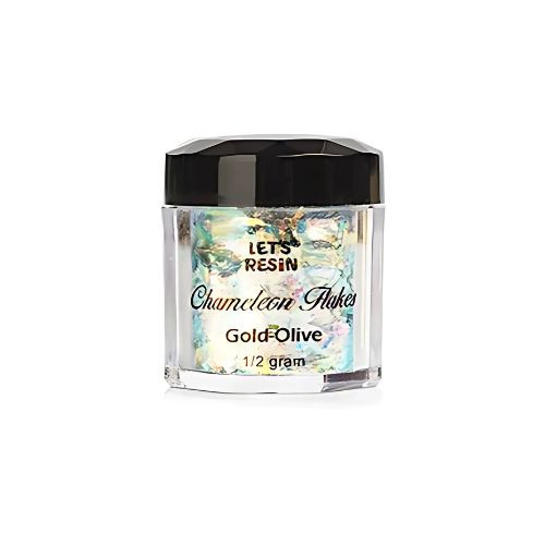 Let's Resin kaméleon effekt pehely - arany-oliva, Luxury Edition