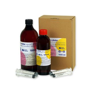   Innodekor epoxi műgyanta ékszerkészítéshez - lassú kötésű, 1,5l (4 db ajándék fecskendővel!)