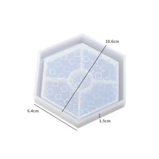 Szilikon öntőforma - hologramos alátét, hatszög 2.