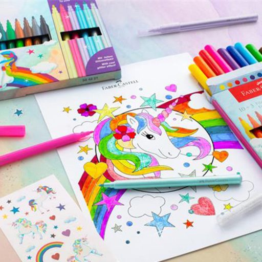 FABER-CASTELL Unikornis filctoll készlet, 1 mm - 10 + 3 db csillámos