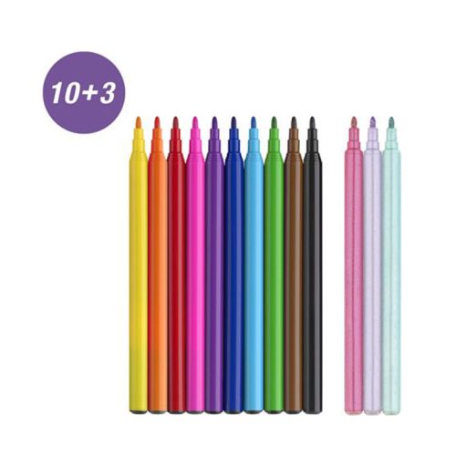 FABER-CASTELL Unikornis filctoll készlet, 1 mm - 10 + 3 db csillámos